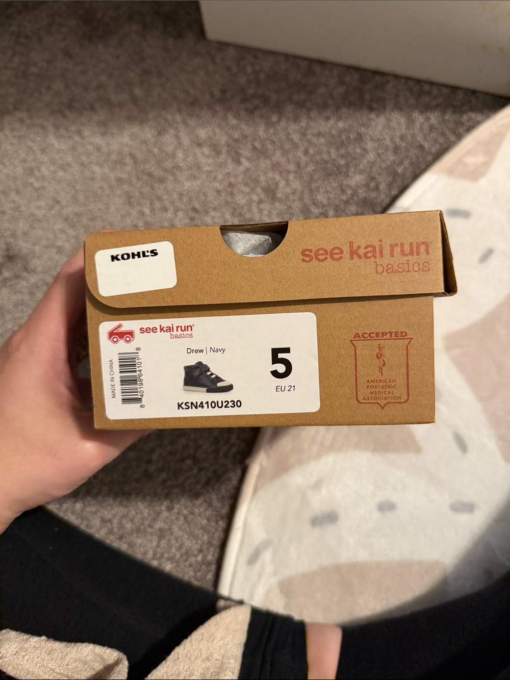 See Kai Run Navy Toddler Sneakers Boxed - Drew Style - Picture 2 of 4